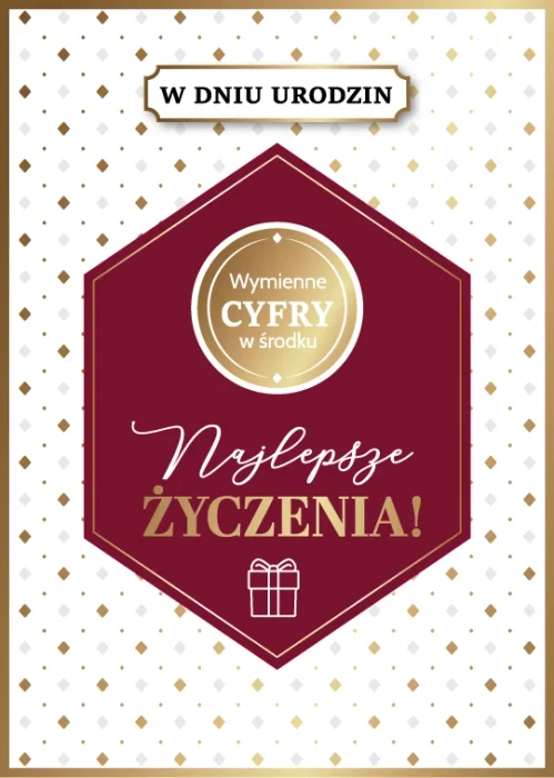 Kartka urodzinowa Najlepsze życzenia! (cyfry do wyboru)