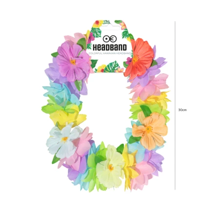 Opaska hawajska wianek na gumce kolorowa