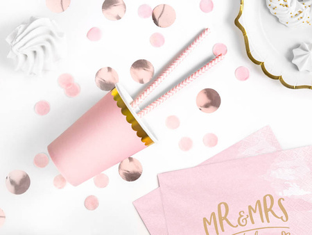 Kubeczki jednokolorowe papierowe złoto-różowe 220 ml 6 szt.