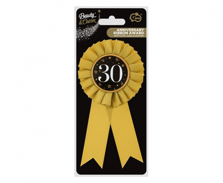 Kotylion Order 30 URODZINY złoto-czarny