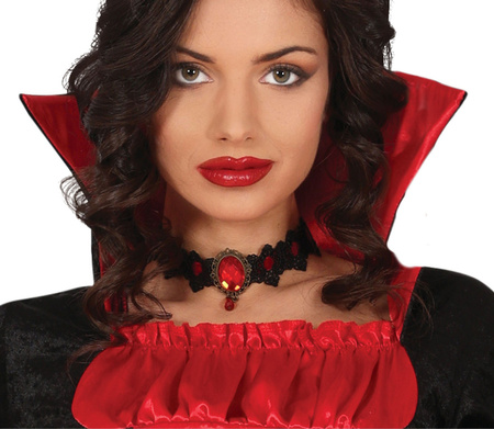 Wampirzyca z kołnierzem sukienka strój dla dorosłych Guirca