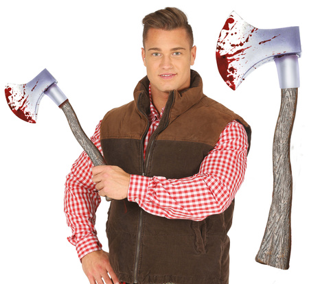 Siekiera zakrwawiona z tworzywa sztucznego Halloween