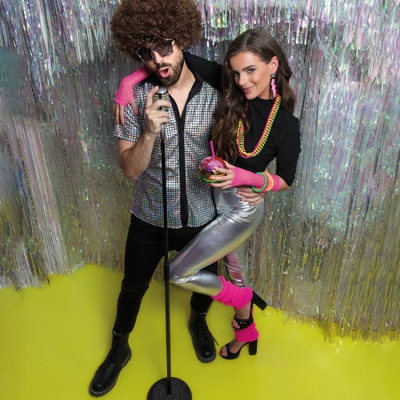 Spodnie Legginsy DISCO srebrne damskie męskie