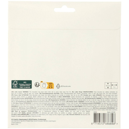 Baner urodzinowy girlanda czarna Happy Birthday 2 m