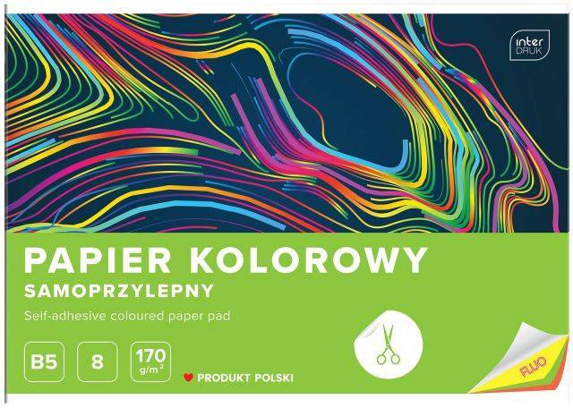Zeszyt papierów kolorowych samoprzylepnych B5 FLUO 8 kartek