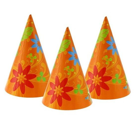 Czapeczka papierowa 1szt Kwiatki
