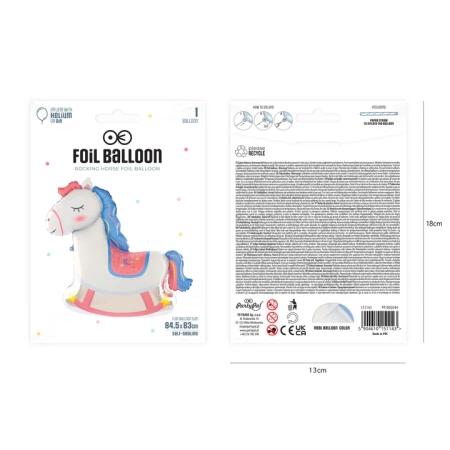 Balon foliowy Koń konik na biegunach 84x83cm