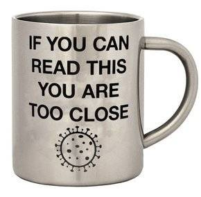 COVID-19 Metalowy kubek SOCIAL DISTANCE