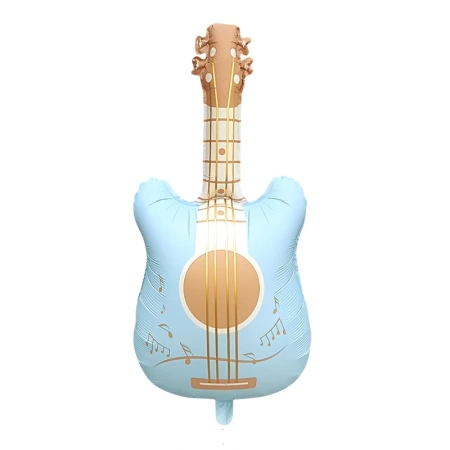 Gitara balon foliowy pastelowa niebieska 46x89,5 cm