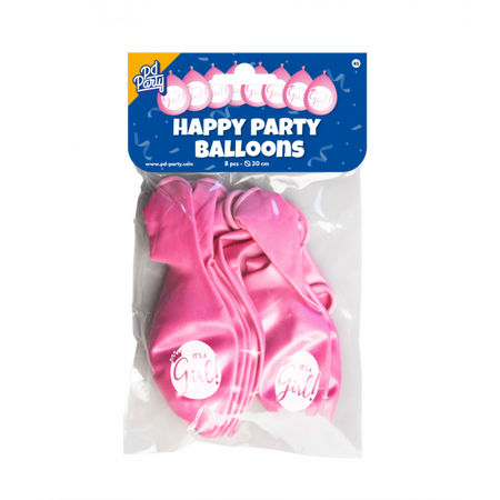 Balony lateksowe It's a girl, dziewczynka różowe 30 cm 8 szt.