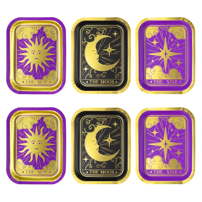 Talerzyki papierowe Andrzejki Wróżki Magia 6 szt.20 x 15 cm