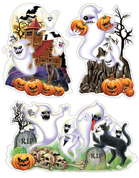 Naklejki na szybę okno XL dekoracja Halloween mix