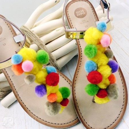 Pompony akrylowe MIX NEON 78 szt