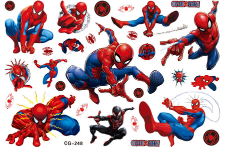 Tatuaże zmywalne/ wodne dla dzieci Spiderman Superbohater mix wzorów