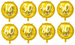 Liczba Urodzinowy okrągły balon foliowy ZŁOTY 18"