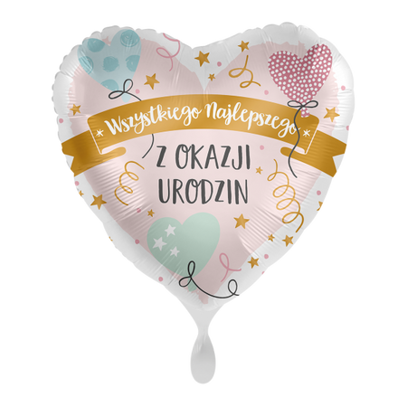 WSZYSTKIEGO NAJLEPSZEGO balon foliowy serce 18"