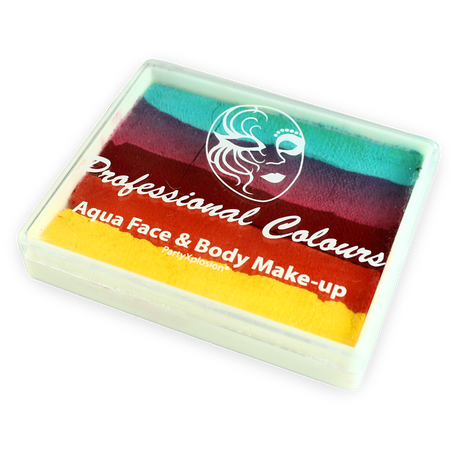 Farba do twarzy Rainbow Cake 50 g Sea Green/ Coral Pink/ Light Red/ Golden Orange/ Yellow PartyXplosion