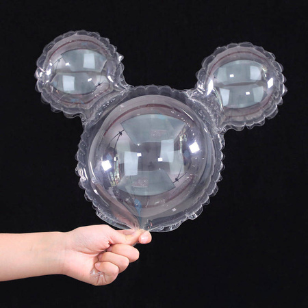 Balon MYSZKA MICKEY świecący transparentny LED na patyczku