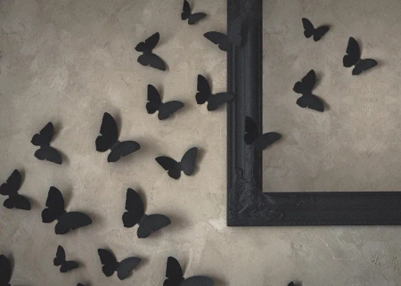 Dekoracja papierowa Ćmy, czarne motyle 6-12cm Halloween