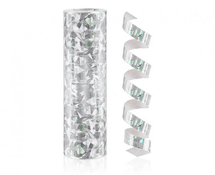 Serpentyna holograficzna SREBRNA 4m