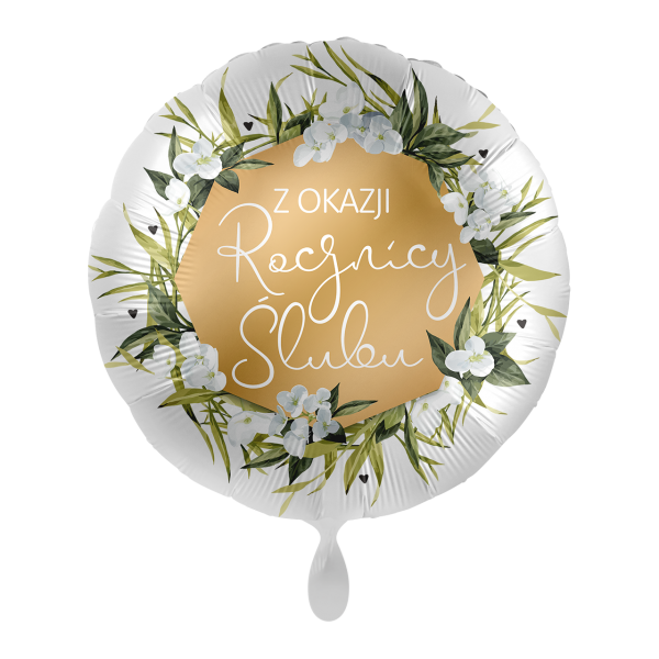 ROCZNICA ŚLUBU balon foliowy okrągły 18"
