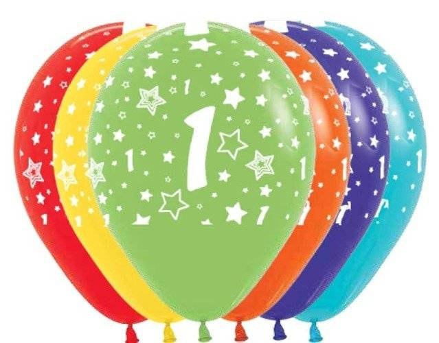 Balony Sempertex Cyfry 12'' 12 szt Mix kolorów