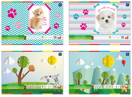 Zeszyt papierów kolorowych A4 10 kartek