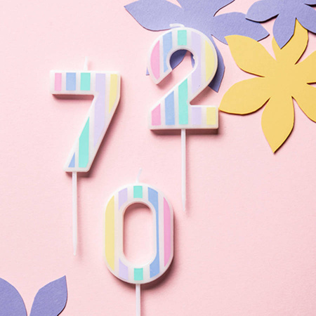 Świeczka urodzinowa na tort cyfra Pastelowa paski 1 szt.