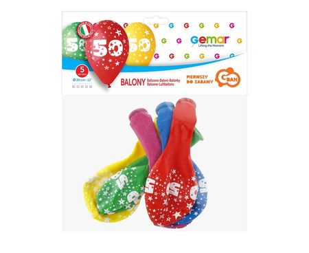 Balon Gemar 12 cali 5 szt Liczba