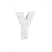 Świecąca Litera LED "Y" Light Letter, drewniana biała 17x12 cm
