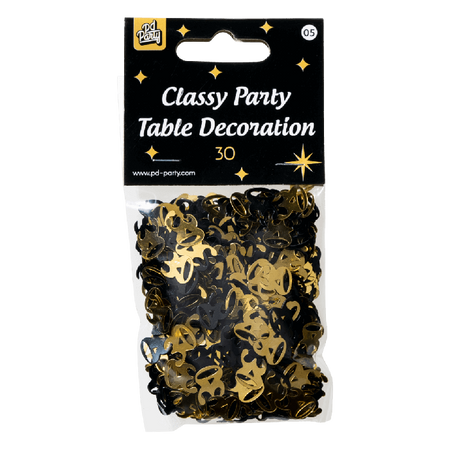 Konfetti foliowe liczba 30 złoto czarne 20g