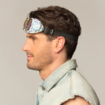 Okulary kalejdoskopowe na imprezę cekinowe holograficzne