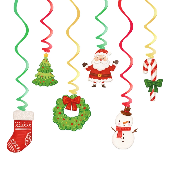 Girlanda Świderki wiszące Boże Narodzenie mix. 6szt.