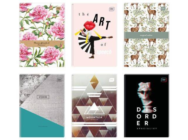 Brulion Zeszyt A4 96 kartkowy w linie mix wzorów