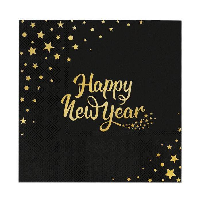 Serwetki Happy New Year Sylwester 33x33 cm 10 szt.