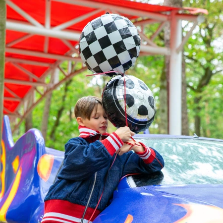 Balon foliowy okrągły Racing Car Flaga w szachownicę
