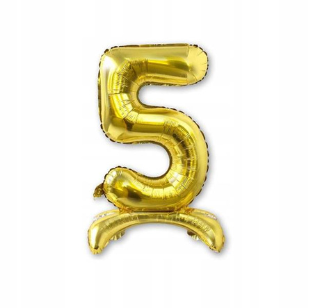 BALON foliowy stojący CYFRA złota XL 75 cm