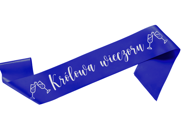 Szarfa urodzinowa satynowa Królowa wieczoru