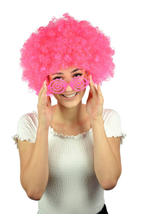 Peruka Mega Afro Różowa