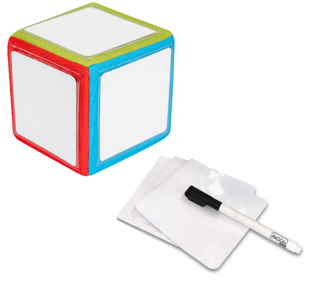 Zestaw Kostka Edukacyjna TWARDA z kieszeniami + karty + pisak - OUTLET - mniejsze kieszonki