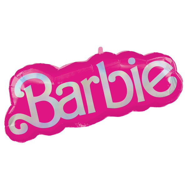Balon foliowy napis Barbie różowy 81x30 cm