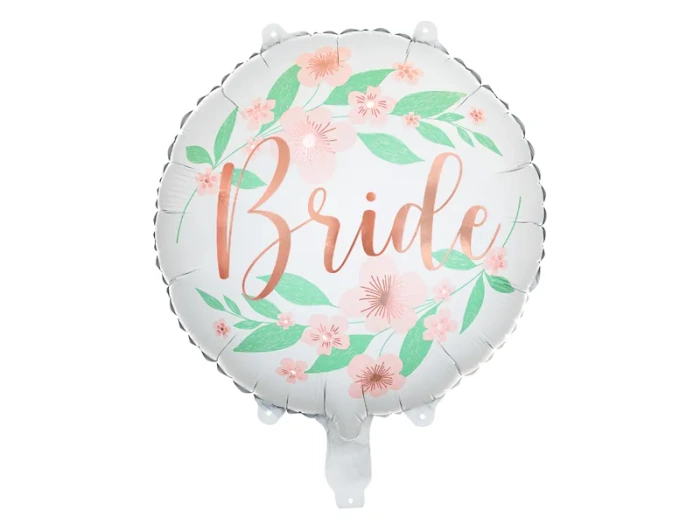 Balon foliowy okrągły Bride wieczór panieński w kwiaty 18 cali