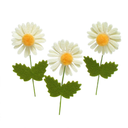 Filcowe stokrotki wiosenna dekoracja 3 wzory do wyboru