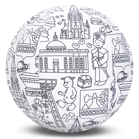 Piłka Balonowa do kolorowania seria miasta KATOWICE 30 cm