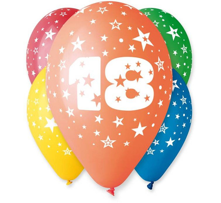 Balon Gemar 12 cali 1 sztuka cyfra 18