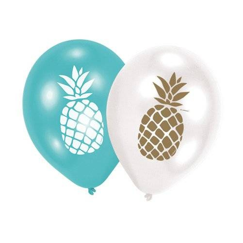 Balony nadruk Ananas 11 cali 6 szt