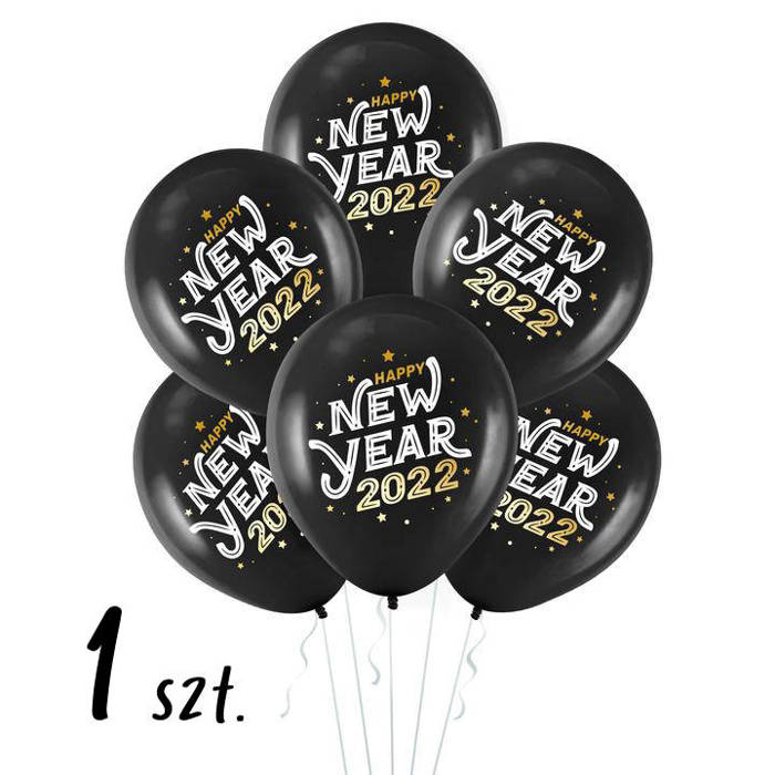 Happy New Year 2022 balony Sylwester 12 cali 1 szt