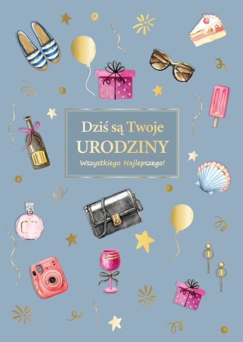 Kartka urodzinowa Dziś są Twoje Urodziny szara DLA NIEJ 1 szt.