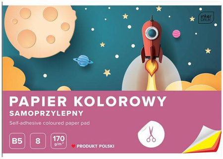 Zeszyt papierów kolorowych samoprzylepnych B5 8 kartek