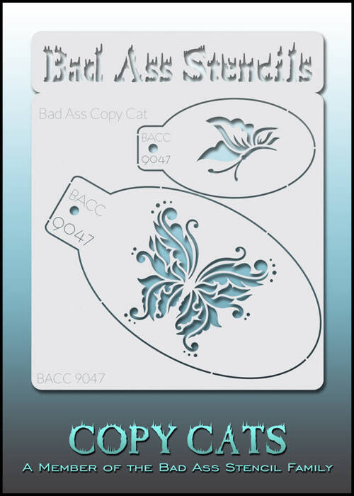 Szablony do malowania twarzy i ciała Bad Ass Mini Stencils 2 szt.